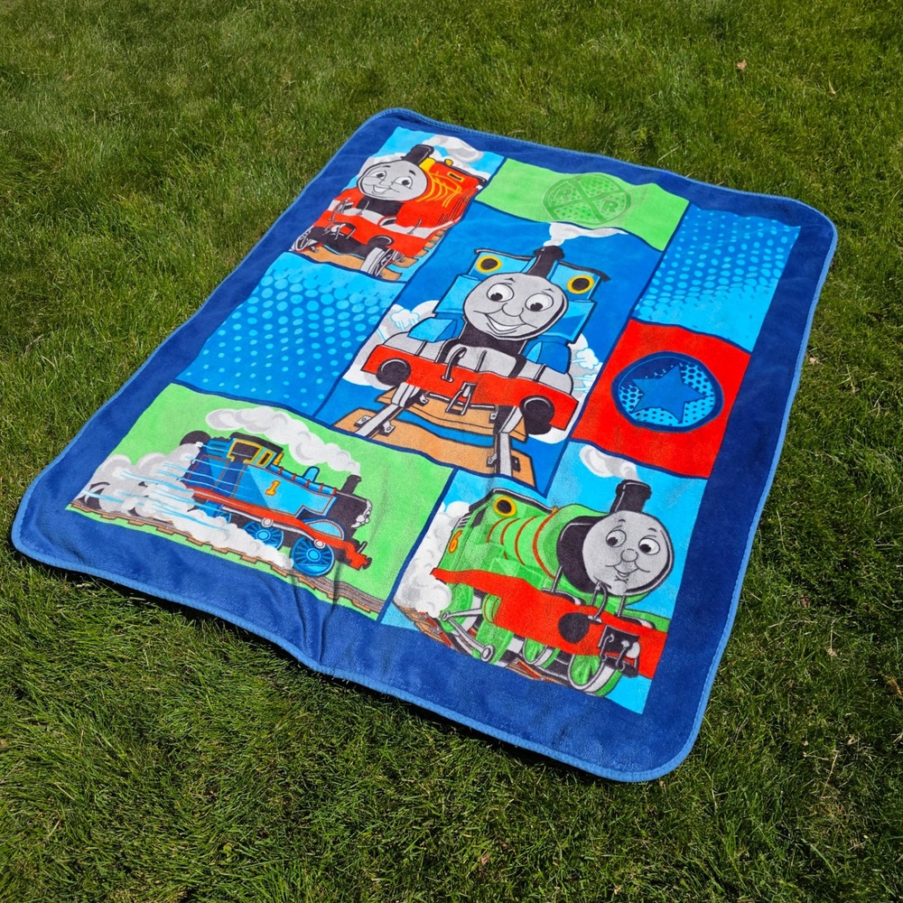 Thomas & Friends Kids Plush Fleece Throw Blanket Blue Thomas Percy James 46x58